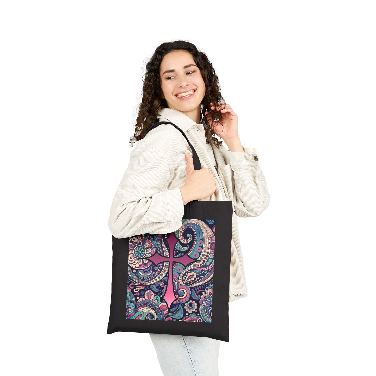 Boho Chic Paisley Faith Tote Bag