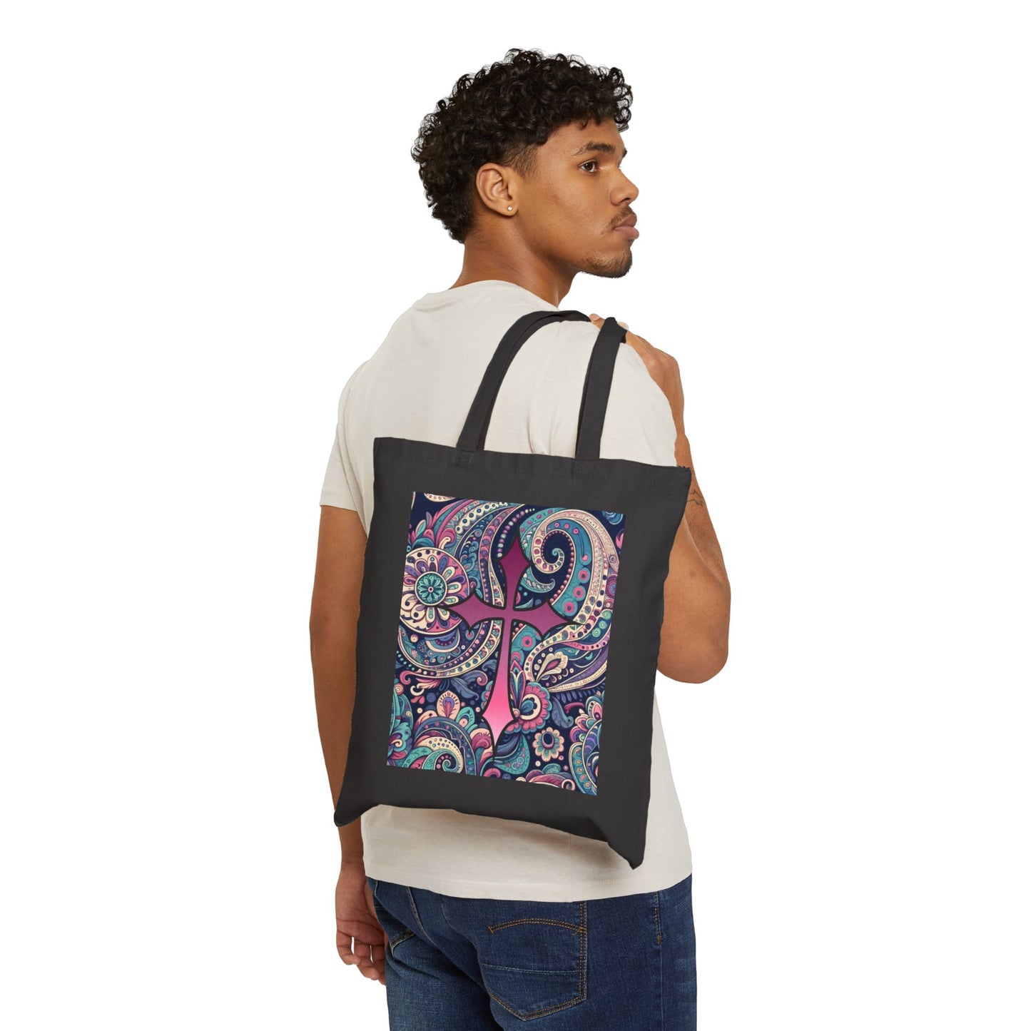 Boho Chic Paisley Faith Tote Bag