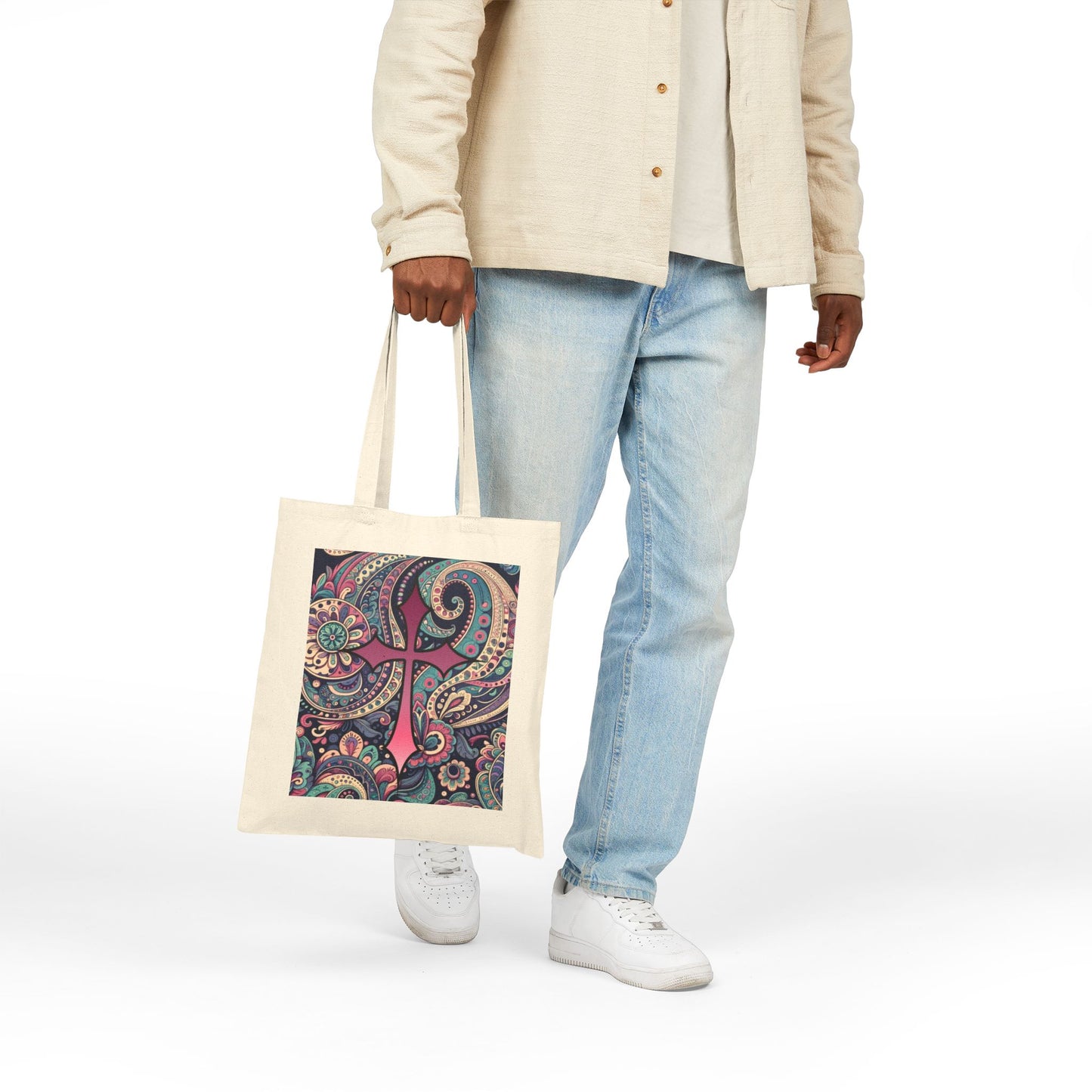 Boho Chic Paisley Faith Tote Bag