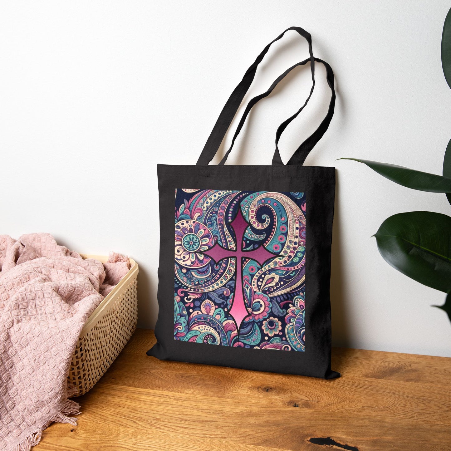 Boho Chic Paisley Faith Tote Bag