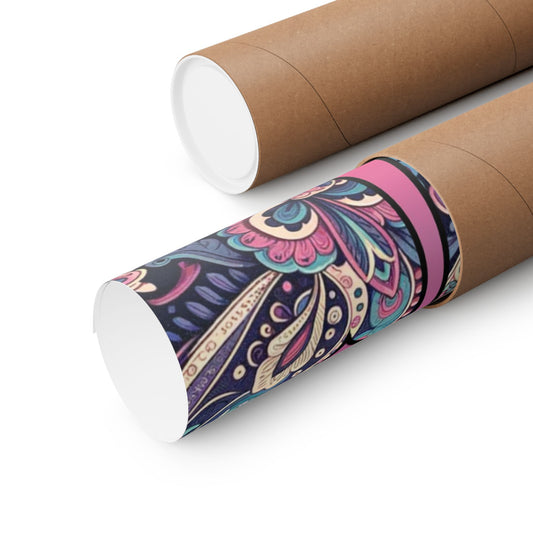 Chic and Colorful Newbo Design- Pink Cross and Paisley Design of Faith for Dorms. Back to School, Home Office, and Bedrooms