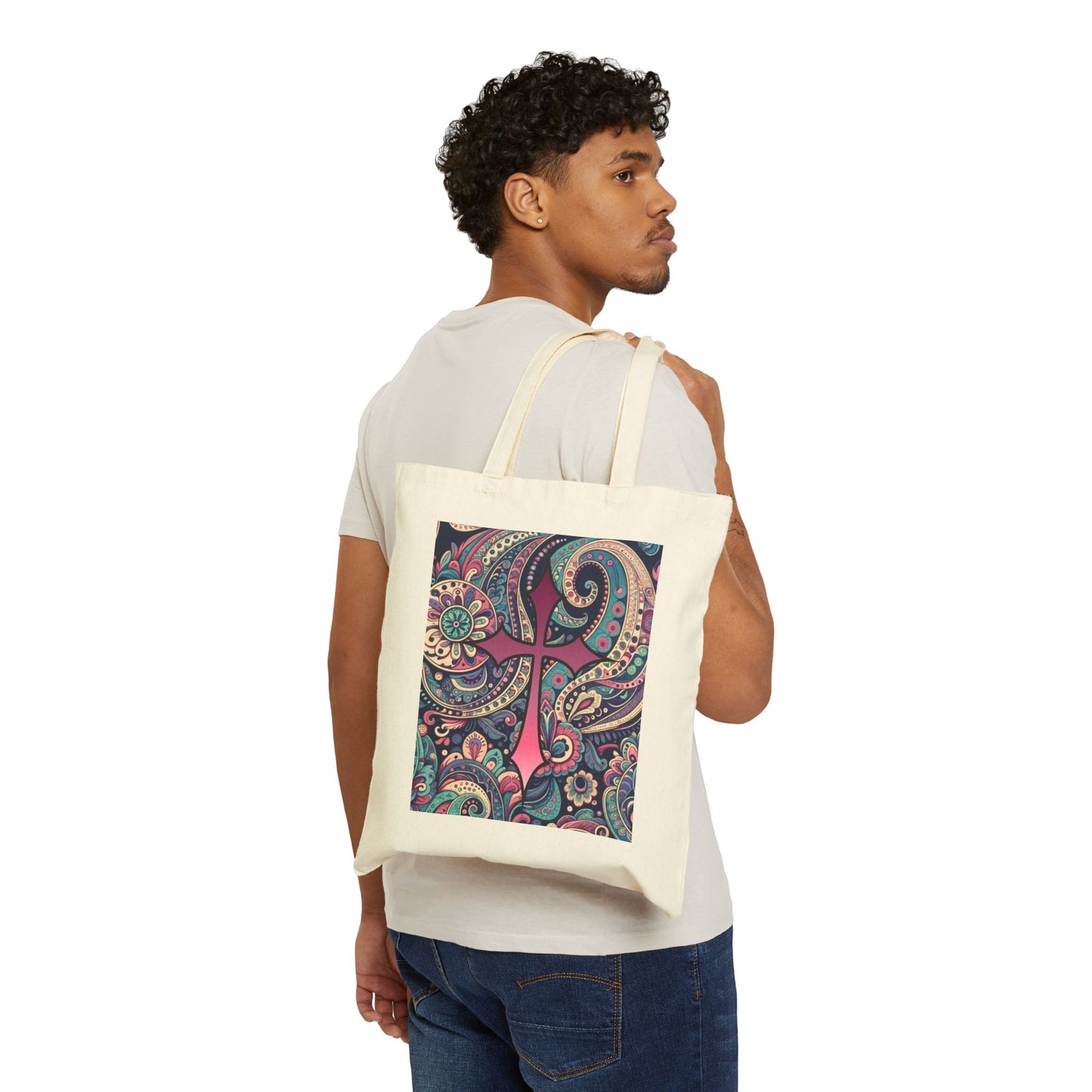 Boho Chic Paisley Faith Tote Bag