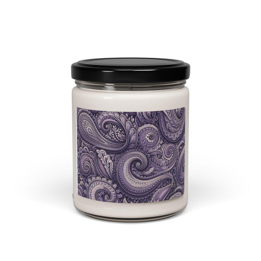 Purple Paisleys Large Candle with a variety of scents and colors