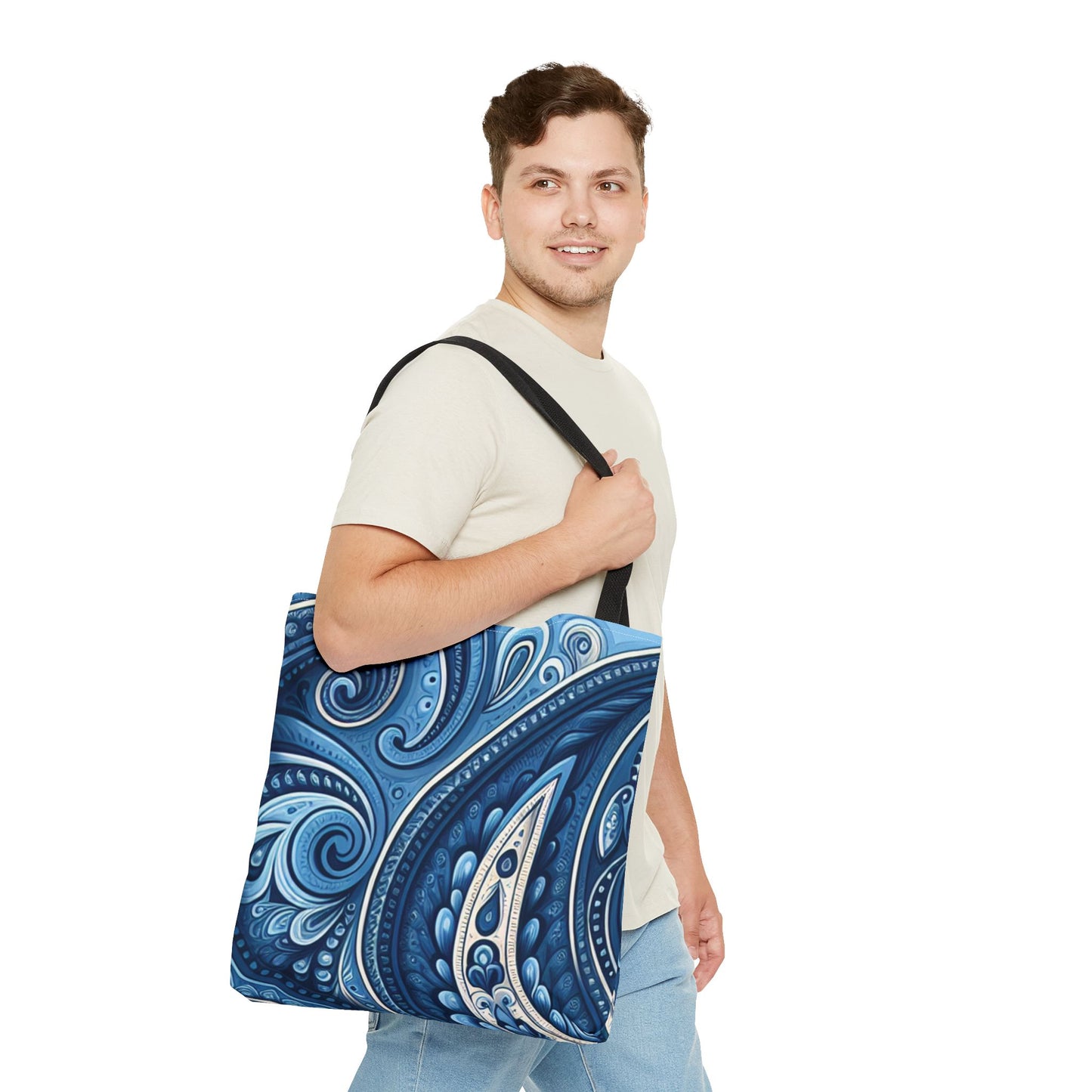 Blue Paisley Tote Bag - options in every color and 3 sizes