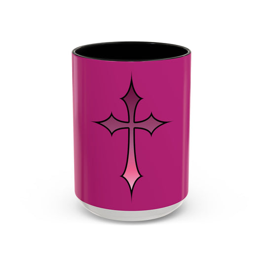 Mug - Bold Faith Cross Accent Coffee Mug, Spiritual Gift, Unique Drinkware