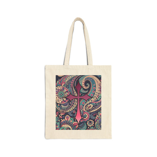 Boho Chic Paisley Faith Tote Bag