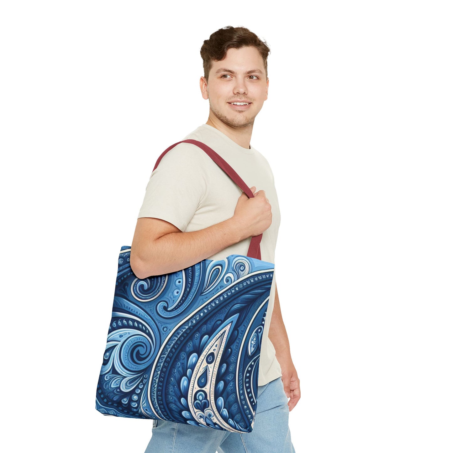 Blue Paisley Tote Bag - options in every color and 3 sizes
