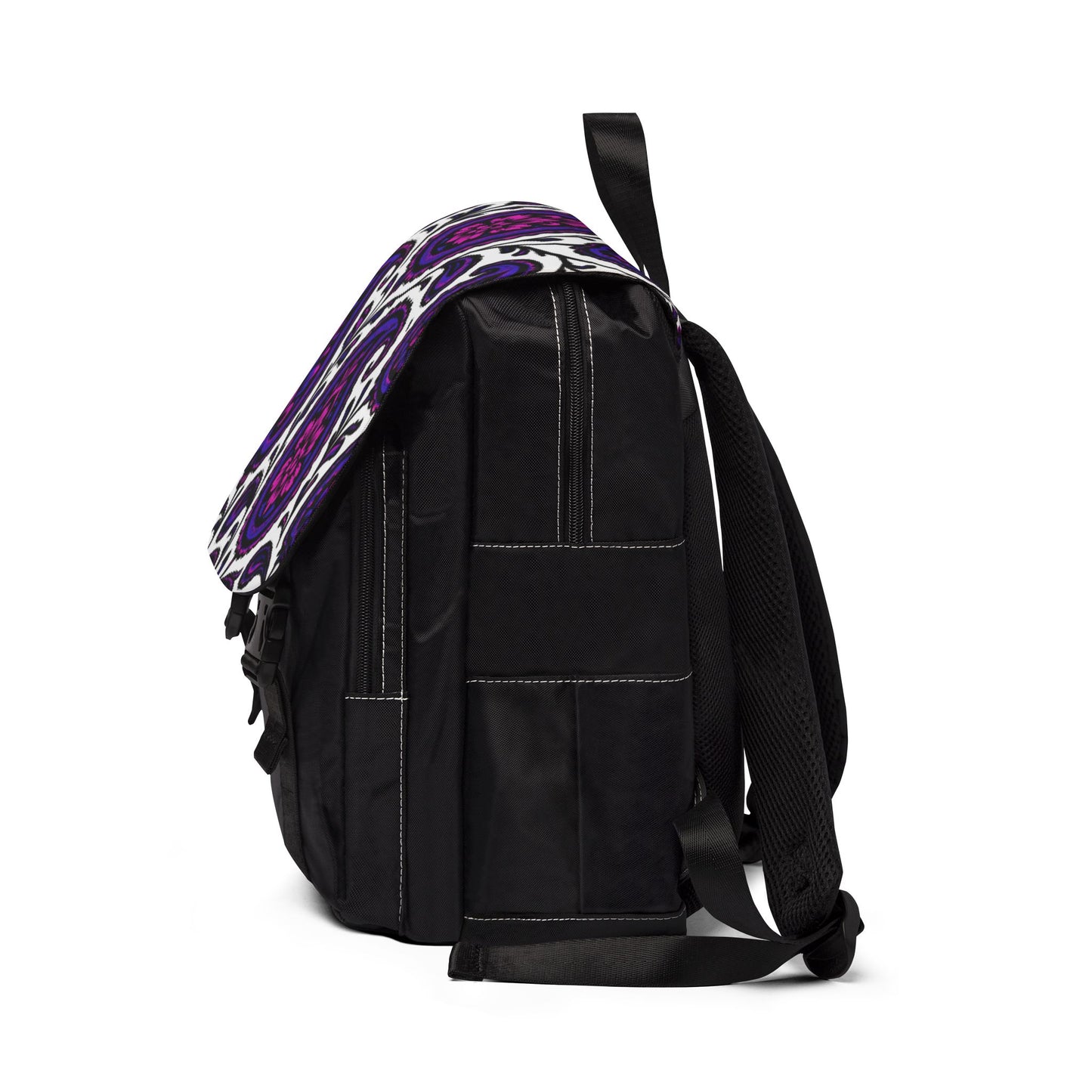 Paisley Purple Shoulder Backpack — Casual Travel & School Bag
