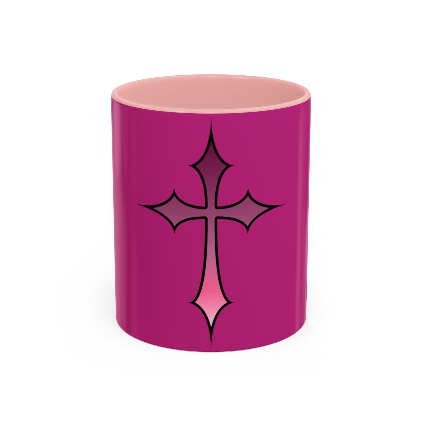 Mug - Bold Faith Cross Accent Coffee Mug, Spiritual Gift, Unique Drinkware