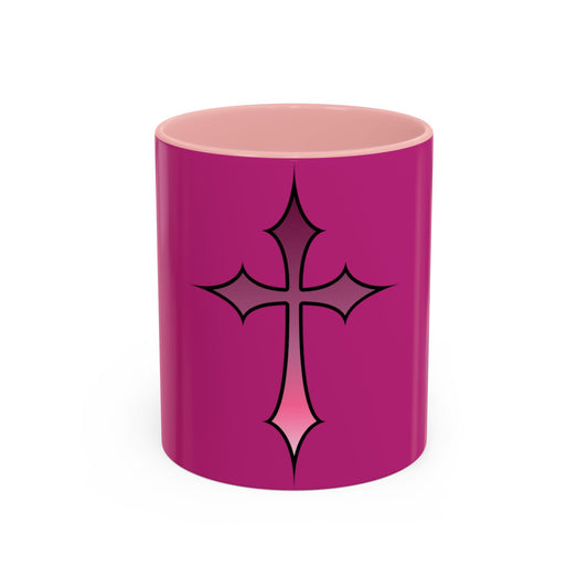 Mug - Bold Faith Cross Accent Coffee Mug, Spiritual Gift, Unique Drinkware