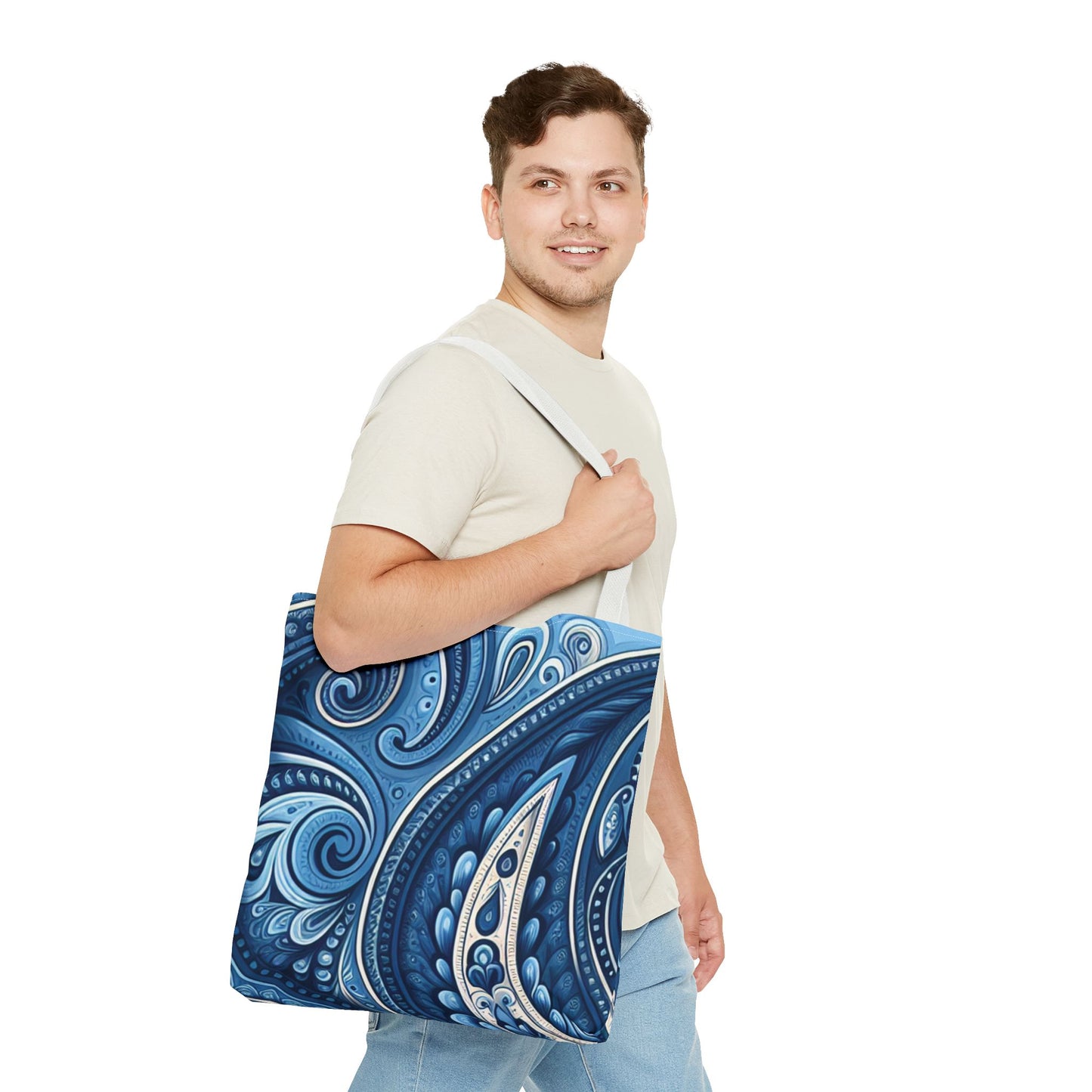Blue Paisley Tote Bag - options in every color and 3 sizes