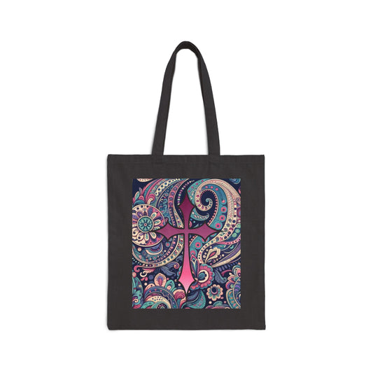 Boho Chic Paisley Faith Tote Bag