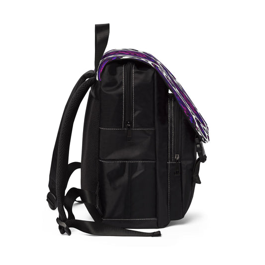 Paisley Purple Shoulder Backpack — Casual Travel & School Bag