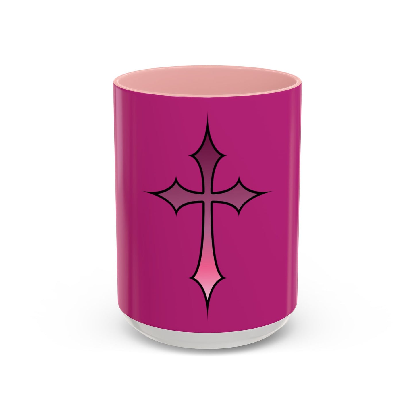 Mug - Bold Faith Cross Accent Coffee Mug, Spiritual Gift, Unique Drinkware