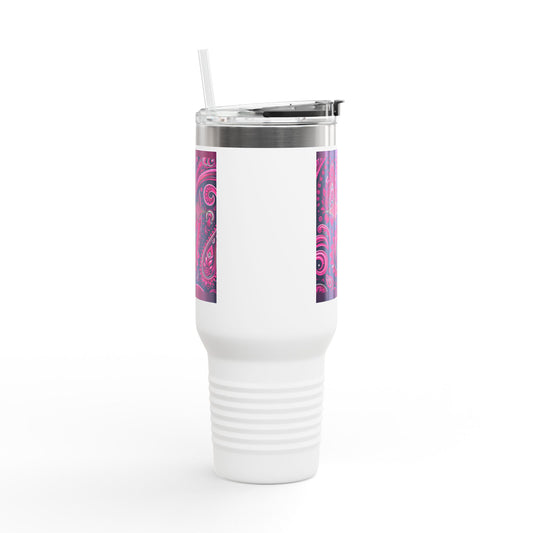 Pink Paisley Faith Insulated Travel Mug, 40oz - Coffee Lovers Gift for Holidays