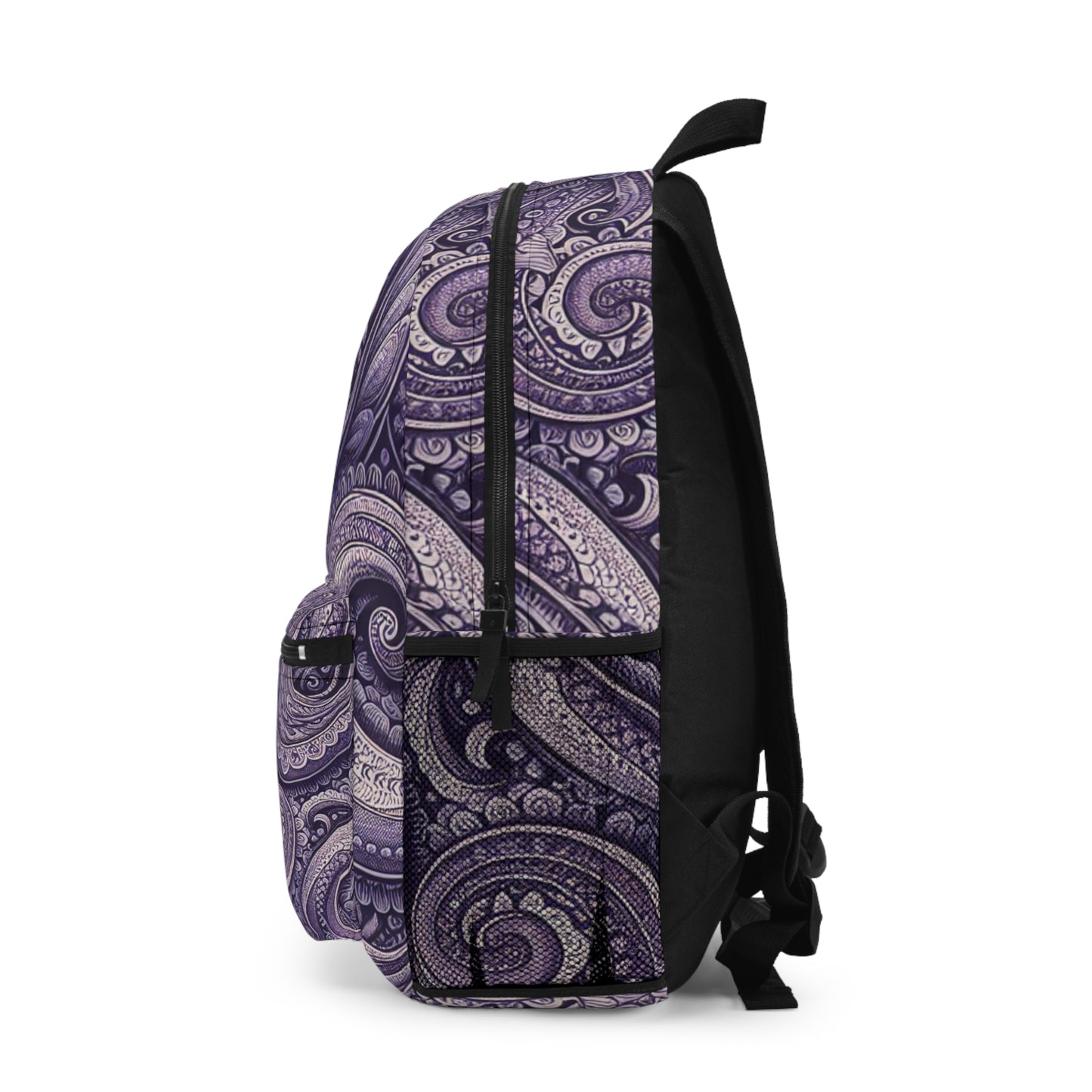Backpack - Purple Paisley Pattern School, College, Travel Backpack