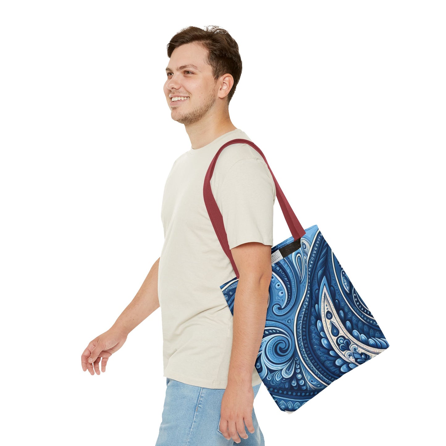 Blue Paisley Tote Bag - options in every color and 3 sizes