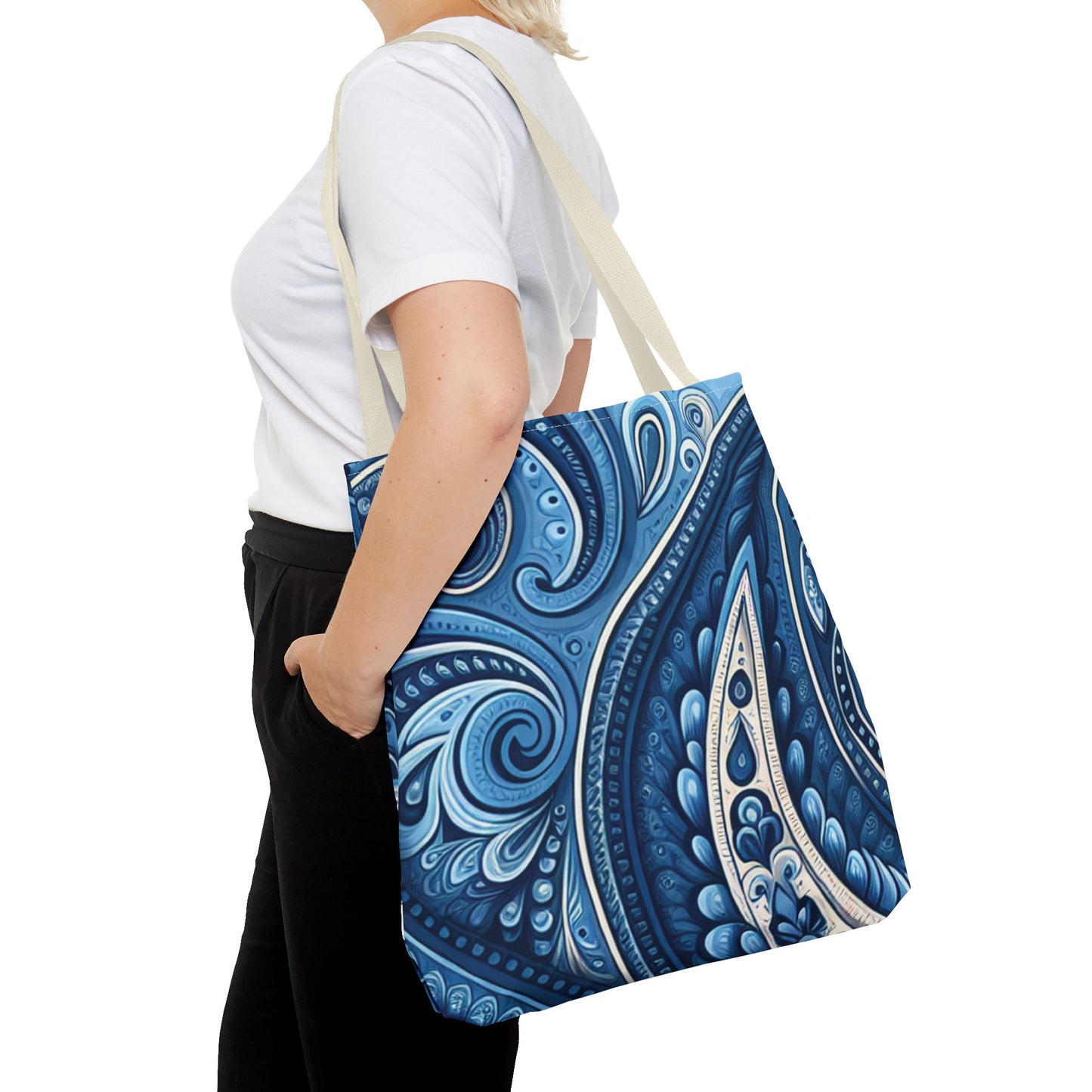 Blue Paisley Tote Bag - options in every color and 3 sizes