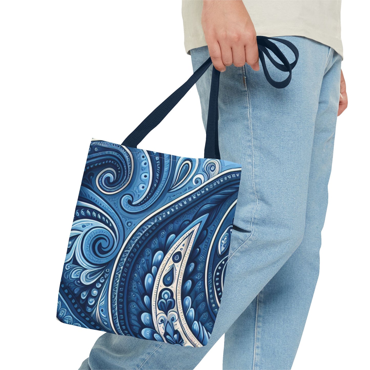 Blue Paisley Tote Bag - options in every color and 3 sizes